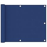 Swpsd Balkon Sichtschutz, Balkonbespannung mit Aluminium-Ösen, Balkonverkleidung Wasserfest, Balkonabdeckung Windschutz, Blau 75x600 cm Oxford-Gewebe