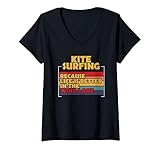 Damen Kite Surf Kiteboarding T-Shirt mit V-Ausschnitt