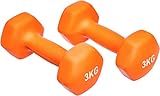 Amazon Basics Neopren Hanteln Gewichte, 3 kg, Orange