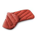 LESCHI 8 Kammer Körnerkissen XXL - mikrowellengeeignetes Wärmekissen - gegen Verspannungen an Nacken, Schultern und Rücken - aus natürlicher Bio Baumwolle & Bio Weizen - Rechteck, Rot, 50x20 cm