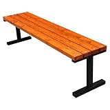 Primario Grande Gartenbank Wetterfest, Sitzbank Holz, Metall - Outdoor Bank, Holzbank Geschliffene Skandinavische Fichte, Pulverbeschichtet - Parkbank 350kg Tragkraft (Boston-BO Mahagoni 125 cm, CE)