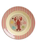 Rice Melamin Tiefer Teller Mint - Coral Ocean Print - Rund Kinderteller Campinggeschirr Kindergeschirr Bruchfest Speiseteller Kinder Camping Bruchsicher BPA-Frei Ø 20 cm