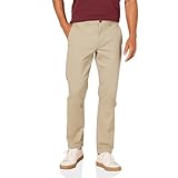 Amazon Essentials Herren Legere Stretch-Chinohose mit schmaler Passform, Khakibraun, 33W / 32L