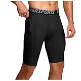 Herren Kompressionsshorts Sport Unterhosen Männer Schnelltrocknendes Laufunterwäsche Atmungsaktiv Laufhose Herren Kurz mit Handytasche Compression Shorts Taschen Sport Running Tight Freizeit