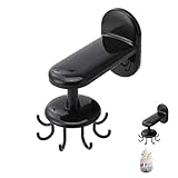 Drehbarer Haken: 360 Grad drehbare Wandhaken mit 8 Haken, multifunktionale Wandregalhaken für Organizer, Küchenhaken, Utensilienhalter