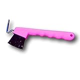 Hufkratzer für Pferde Esel Ziegen Huf mit extra Stabiler Bürste und ergonomischen Griff (Pink (1x))