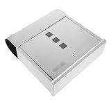 LOVSSU Briefkasten Outdoor-Briefkasten aus regenfestem Edelstahl, Zeitungsdekor, Bürobriefe, Mieten, Schecks, Box Pour Courrier