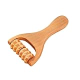 Massageroller Holz, Multifunktionaler Massagerolle aus Holz mit Griff, Faszienrolle Massage, Beine Massagerolle, für, Rücken, Nacken, Ganzkörpermuskulatur