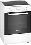 Bosch HKA090220 Serie 2 Elektro-Standherd, 60 cm breit, 3D Heißluft Backen auf 3 Ebenen, erweiterbare Kochzone für großes Kochgeschirr