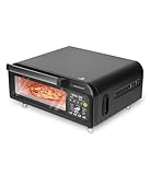 Genius Chef elektrischer Pizzaofen 10 in 1 8 tlg, 400°C, 2000 Watt, integrierter Airfryer, Steakgrill, Pizzastein und Pizzaschieber inklusive, 4 Modi, Warmhalten mit 3-Fach-Verglasung