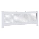 vidaXL Heizkörperverkleidung mit Querlatten Heizungsabdeckung Heizungsverkleidung Heizkörperabdeckung Heizung Abdeckung Heizkörper MDF Weiß 205cm