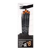 6-teiliges Pinsel-Set, weiche Nylon-Acryl-Pinsel, Mehrzweck-Aquarellstift für Studenten, Künstler, Öl-Aquarell-Leinwand (Katzenzunge)