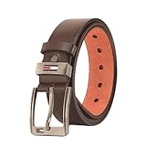 BYLYUIVN Gürtel Herren Herren Gürtel Legierung Quadratische Schnalle Männlichen PU Leder Gürtel Männer Männlichen Strap Dornschließe(Coffee)