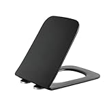 Giural Quadratischer Toilettensitz Mit Absenkautomatik, WC Sitz Mit Absenkautomatik, Schnellverschluss, Befestigung Oben, Rechteckiger Toilettendeckel, Schwarz, 350 X 450 Mm,350 * 450mm