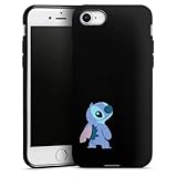 Silikon Hülle kompatibel mit Apple iPhone 7 Case schwarz Handyhülle Lilo & Stitch Fanartikel Disney