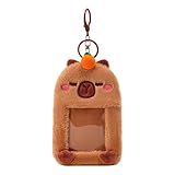 Plüschtier - Capybara-Displayrahmen, weiblicher Cartoon-Schlüsselanhänger | Kreditkarteninhaber mit luxuriösem Design, entzückendes Fotogramm für Gadgs, Orange, riferimento alla descrizione,