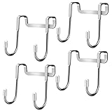 ETHZZLE 4 Stück Doppelhaken, Türhaken, Metallbügel, Edelstahlhaken, Türrückwandhaken, Kleinteileaufbewahrung, Türhaken Zum Aufhängen, Duschtürhaken, Handtuchhalter, Huthaken