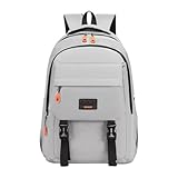 IQYU Fahrrad Rucksäcke Herren Wasserdicht College Laptop Rucksack Männer und Frauen 15,6 Schule Junior High School Schultasche Teenager Mädchen Anti Reise Rucksack Casual (Light Ashy, One Size)