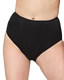 Nur Die Formslip Cotton aus Baumwolle mit Shaping-Effekt Maxislip Taillenslip Highwaist Unterwäsche Unterhosen Stetch Damen, schwarz, M