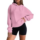 Generisch Hoodie Damen Oversize Pullover Sweatshirt Kapuzenpullover Frauen Baumwolle Long mit Kapuze Freizeit Sport Langarmshirt Sweatjacke Kapuzenpulli Casual Fitness Basic Training