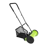 Handrasenmäher Manuell Spindelmäher mit 23L Fangkorb 300mm Schnittbreite Rasenmäher für Kleine Flächen ohne Motor Einstellbare Schnitthöhe 12-45mm Ideal für Garten und Gehweg