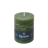 Spaas Rustikale Stumpenkerze 80/110 mm 65St. - dunkelgrün, Dark Green