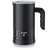 Arendo - 4in1 Milchaufschäumer elektrisch – Doppelwandgehäuse – 4 Programme – heiß und kalt aufschäumen – cremiger und fester Schaum – Antihaftbeschichtung - Schwarz