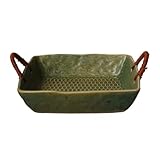 Obstschale Steinzeug Geflochtene Seil Obstschale Grün Platz Gemüse Obst Becken Keramik Obst Schale Hause Retro Stil Geschirr Obstschale Für Arbeitsplatte