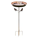 Vogelbad für Garten - große Kapazität freistehender Vogelbad | Eisenvögel Bäder Feeder Bowl | Rostresistente dekorative Vogelbadefuttermittel, 32 Zoll groß für Garten Hinterhof Terrasse Hof VERNDA