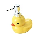 Seifenspender aus Keramik, Ente, schäumend, Desinfektionsmittel, Pumpen, Flaschen für Toilettenartikel, auslaufsicherer Spender für Kinder und Erwachsene