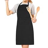LEBEXY kochschürze kochschürze baumwollschürze schürze grillschürze werkenschürze schürze baumwolle uni schwarz für männer herren damen jungen