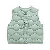 Generisch Mädchen Weste Warme Steppweste mit Knöpfen Daunenweste Ärmellos Westen Lässiger Jacke Pufferweste Winterjacke Classic Thermal Jacken Casual Niedliche Wintermantel