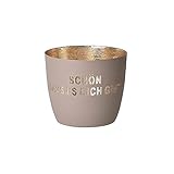 Gift Company Schön das es Dich gibt Windlicht, Eisen, 10cm, Gold