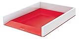 Leitz WOW A4 Briefablage, Briefablage in Premium-Qualität, Stapelbares Ablagefach als Schreibtisch-Organizer, Ideal für Büro, Home Office & Schule, Rot, 53611026