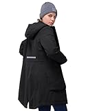 33,000ft Damen Wintermantel Lange Warme Winterjacke Parka Regenjacke Verdickene Funktionsjacke Mit Kapuze Übergangsjacke Outdoorjacke (Schwarz XL)