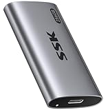 SSK 256GB Externe SSD Festplatte, Portable SSD bis zu 550 MB/s Schnelle External SSD USB 3.2 Gen2 USB C SSD für iPhone 15/16/Pro, Windows, Mac, Android Mit LED-Licht, Trim, SMART Unterstützt