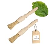 2x HOFMEISTER® Haushaltspinsel, rund, 18 x 1,8 cm aus Buchenholz, Backpinsel mit Naturborste, rund