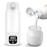 Tragbarer Flaschenwärmer Baby Unterwegs, Akku Thermoskanne 500ml, 35-70 °C Einstellbar, Mobiler Milchwärmer mit USB-C, 100W Schnelles Aufheizen für Auto, Reise, Muttermilch und Wasser