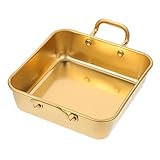 PHENOFICE Binaurale Pommes Frites Schale Edelstahlhalter DIY Kuchenblech Kuchenformen Edelstahl Haushaltsbackform Backgeschirr Mit Griff Edelstahl Backform Doppelgriffpfanne