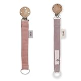Saga Copenhagen Pala Schnullerkette Mädchen und Junge (2er Packung) | Baby Schnullerkette Baumwolle | Schnullerband Stoff mit Silikonring | Schnullerketten 100% Bio & Nachhaltig