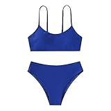 Schwarz Bikini Mädchen Set Sexy Zweiteiliger Bikinis Set Kinder String-Sommer Push Up Bikini Set Sport Bikini Oberteil Tanga Bikini Einfarbig High Waist Bikini Push Up mit Bademode Swimsuit