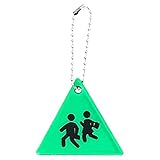GAOFESA Reflektor-Schlüsselanhänger, Schulranzen-Rucksack, dreieckig, Gehweg-Tags, Schlüsselanhänger, Geschenke für Damen und Herren, grün, One size
