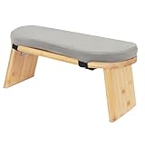 GDSKR Meditationsbank, Klappbare Ergonomische Bambus-Meditationsbank, zum Knien oder Sitzen, Gebetshocker mit Kissen,Yoga Bank, mit Weichem, Kniende 180 kg