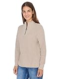 CECIL Mouliné Pullover mit Troyer Sandalwood beige Melange L