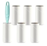 Fusselrolle, Extra klebrige Lint Roller zur Entfernung von Fusseln und Tierhaaren von Kleidung, Haaren, Katzenhaaren, Hundehaaren - 360 Blatt/Rollen (6 Rollen mit 1 Abroller)