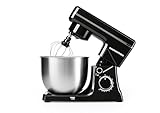 GOURMETmaxx 3in1- Küchenmaschine & Rührgerät | Mischen/Kneten & Rühren dank Rührschüssel und Aufsätze | 5-tlg. leistungsstarker Mixer mit Schneebesen und mehr | Elektrische Knetmaschine [1500 W]