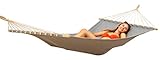AMANKA XXL Stabhängematte 200x120 cm Grau - Doppelhängematte für 2 Personen - Große Hängematte mit Spreizstab Outdoor & Indoor - Balkon Garten Terrasse Camping - Reise Hängeliege aus 100% Baumwolle