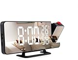 Radiowecker mit Projektion - Schwarz - AM/FM - Im Netz - Digitaluhr - Radiowecker - Projektionswecker - Wecker mit Projektion - Uhr Digital - Uhr - Uhr - Uhren