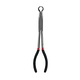 QWORK® Langbeckzange mit Ringspitze ,Telefonzange gebogen , 280 mm