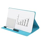 Rfeeuubft Tragbares Kleines Whiteboard, Wiederverwendbares Mini-Magnet-Whiteboard mit Trocken Abwischbarem Marker-Tuch, Magnetisches Whiteboard, Blau
